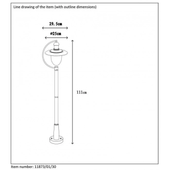 Aruba lampa stojąca E27 IP44 11873/01/30 czarna